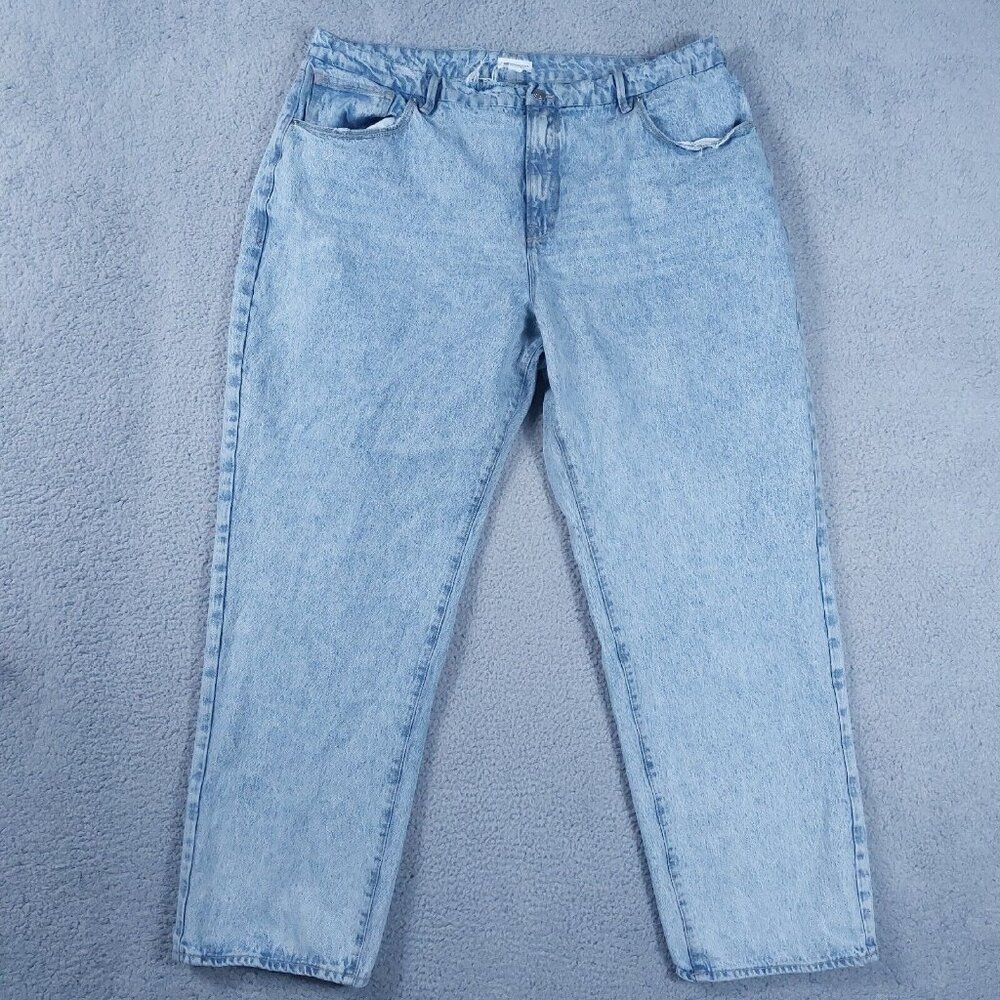 Good American Jeans Women's 16 (W42xL33) Light Wash Denim High Rise Distressed